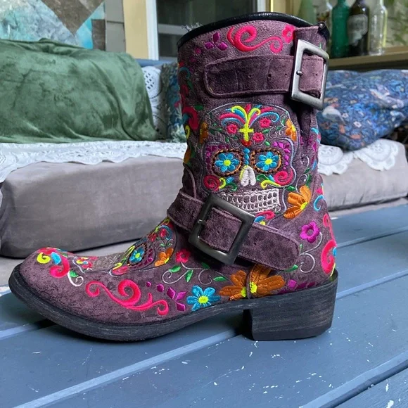 Rare Old Gringo Klak MC Boots in Dusty Purple - Picture 4 of 14